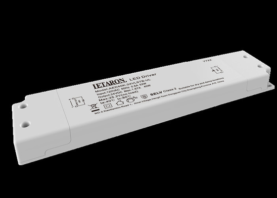درایور LED باریک Triac 24 ولت 40 واتی برای نور کابینت حمام